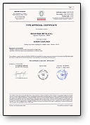 Type Approval Racores certificate